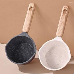 Pans Mini Maifan Stone Skillet Cookware Wood Handle With Scale Milk Pot Non-stick Oil Splashing Fried Egg