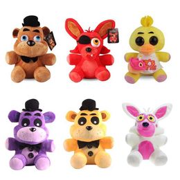 Plush Dolls 6 Style 18cm FNAF Plush Toys Freddy Bear Bonnie Chica Baby Ballora Foxy Plush Stuffed Toys Doll Gifts T240422