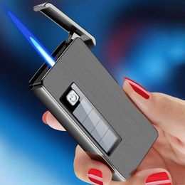 Cool Gadgets Solar Charging Butane Torch Lighter Refill Without Gas Creative Windproof Electroplate Dragon Jet Lighter Gifts For Men