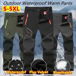Accessories Thin/Thick 2 Styles Men'S Waterproof Pants Outdoor Hiking Camping Fishing Sports Trousers Male Softshell Warm Fleece Cargo Pants