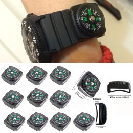 Compass 10pcs/lot Mini Wristband Compass Portable Detachable Compass Outdoor Camping Hiking Travel Emergency Survival Navigation Tool