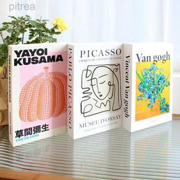 Decorative Objects Figurines 3Pcs Fashion Fake Book Openable Box Storage Living Room Decoration Coffee Table Ornaments Club Hotel Prop Books d240424