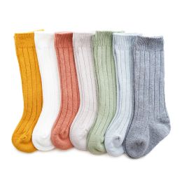 Warmers 0 to 5 Years Autumn Winter Warm Kids Toddler Infant Baby Girls Boys Solid Knitted Long Socks Cotton Knee High Socks Newborn Baby