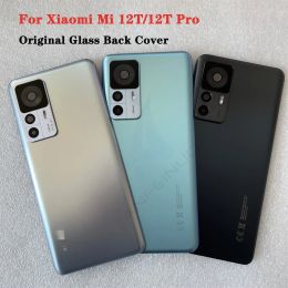 Frames New Original For Xiaomi Mi 12T Glass Back Battery Cover For Xiaomi Mi12T Pro Door Housing + Flash Cover + Camera Lens