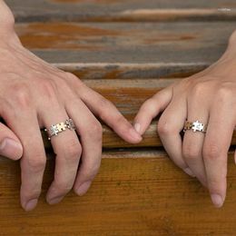 Cluster Rings Vintage Puzzle Elegant Couple Finger Adjustable Open Jewellery Party Accessory For Women Men Drop