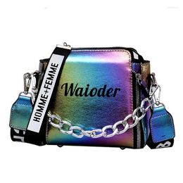 Shoulder Bags Fashion Tide Ladies Letter Handbags Wide Strap Chains Bag Women Crossbody Bolsa 2024 Girls Small Purse