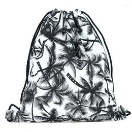 Drawstring Print Backpack Rucksack Shoulder Bags Gym Bag
