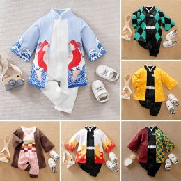 One-Pieces Newborn Baby Anime Cape Style Children Long Sleeve Cotton Bodysuit, Cute Kids Boys Girls Romper