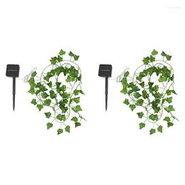 Strings 32.8 Ft Artificial Ivy Vines Led String Lights 2 Pack Solar Powered For Garden Patio Yard Party