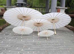 Bridal Wedding Parasols White Paper Umbrella Chinese Mini Ccraft 4 Diameter 20 30 40 60cm Umbrellas Whole3096518