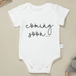 One-Pieces Coming Soon... Baby Girl Clothes Pregnancy Announcement Fine Gift Newborn Boy Bodysuit Cotton Popular High Quality Infant Onesie