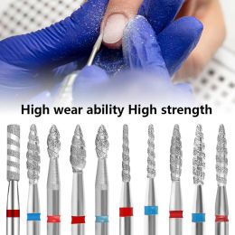 Bits Vnjaoi Nail Drill Bits Spiral Milling Cutter Clean for Manicure Rotary Bits Cuticle Clean Accessories Nail Files Art Tools