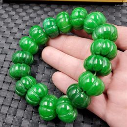 Strand Dried Pumpkin Loose Beads Sun Full Green Bracelet Jade