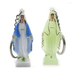 Decorative Figurines H7EA Durable And Reusable Catholic Keychain Glow In The Dark Pendant Plastic Material