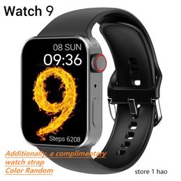 1hao 2024 Smart Watch Series 9 8 45mm 2,1 "homens, homens assistem Bluetooth Call Pulset Pulseira Pulseira sem fio Cargo Rastreador de fitness Sport Smartwatch IWO