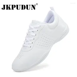 Dance Shoes Athletic Modern Jazz Sports Fitness Gym White Unisex Competitive Lightweight Flat Heels Sneakers