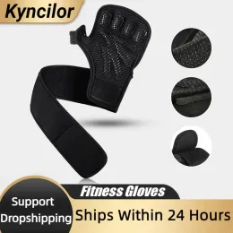 Gloves 1Pair Hand Grips Gymnastics Gloves Grips Silicone AntiSkid Gym Fitness Gloves Weight Lifting Grip Gym Crossfit Trainining