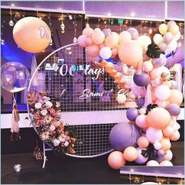 Decoration 58/78cm Balloon Party Birthday Garland Ring Stand White Christmas Wreath Hoop for Wedding Arch Foil Deco Dhccd