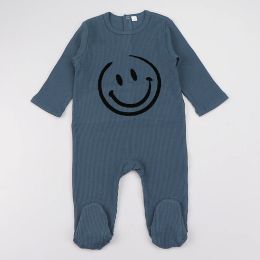 One-Pieces Baby romper kids clothes long sleeves ribbed Pyjamas baby overalls flocking smile boy girls clothes footies autumn winter romper