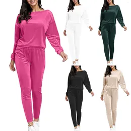 Women's Two Piece Pants Fall/Winter Long Sleeved Hoodie And Fleece Sweatpants Suit Sexy Wedding Guest Dress Outfit Women