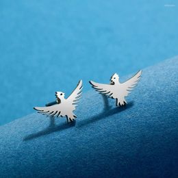 Stud Earrings Kinitial Delicate Pheonix Bird Stainless Steel Rebirth Cute Simple Jewellery Birthday Party Gifts For Men Women