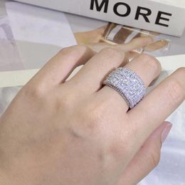 Cluster Rings Korean Fashion High-end Feeling Sweet And Beautiful Inlaid Zircon Ring For Women To Wear At Gatherings Annual Meetings