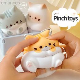 Decompression Toy Plastic Cat Pinch Toy Cartoon Gift Soft Pinch Slow Rebound Decompression Toy Office Desktop Decoration Stress Relief Squeeze Toy d240424