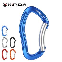 Accessories XINDA Professional Quality 22KN Rock Climbing Bent Quickdraw Springloaded Gate Aluminium Carabiner Outdoor Kits