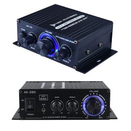 Amplifier AK280 Mini Digital Power Audio Car Amplifier Power Stereo HIFI Digital Amplifier 12V Home Theater Amplifier Wireless Receiver