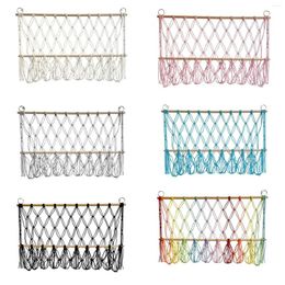 Storage Bags Wall Hanging Net Toy Organizer Durable Cotton Rope Boho Macrame Holder For Nursery Kids Bedroom Home Playroom Decor