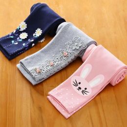 Leggings Spring Girls Leggings Cotton Trousers Fille Kids Pants Girls Pants Skinny Print Cartoon Pattern Children Leggings Trousers