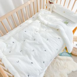 Sets Baby Blanket & Swaddling Newborn Thermal Soft Fleece Blanket Solid Bedding Set Cotton Quilt