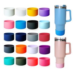 Diamond Stripe 7.5cm 9cm Silicone Boot Sleeve Cups Coasters Cover Fit 20oz 40oz Tumbler With Handle &12oz 24oz/32oz 40oz Wide Mouth Water Bottle Anti-Slip Bottom Bumpers