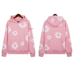 Kapok Flower hoodie Mens Hoodies denim teers hoodie Designer Mens Women Pink Foaming Wreath Flowers Circle Circle Hoodie Kapok hoodie Hop Street Tracksuit Suit 4114