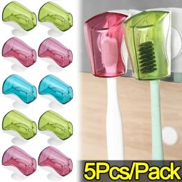 Heads 5/1PCS Portable Toothbrush Head Covers with Suction Cup Toothbrush Holder Protector Case Caps for Bathroom Travel Accessories
