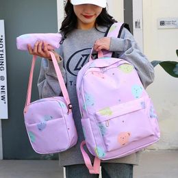 Backpack 3 In 1 Women Cute Print School Bag For Girls Waterproof Travel Backpacks Multifunctional Student Bookbags Mochila