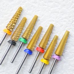 Bits 24mm Long Tungsten Steel Nail Drill Bits Golden Durable Milling Cutter Carbide F M C XC Size Manicure Accessories Tools Supplies