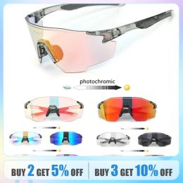 Sunglasses New Photochromic Polarised Cycling Glasses Men Women Bike Glasses UV400 Protection Eyewear Sunglasses MTB Road Bicycle Goggles