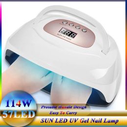 Kits SUN X8 Max UV LED Nail Lamp High Power Gel Nail Dryer With 57 Pcs Leds Manicure Lamp For Drying Nails Curing Lamp Nail Art Tools