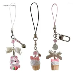 Keychains Bowknot Charm Keychain Sweet Cool Pendant Phone Lanyard Hanging Ornament XXFD