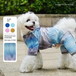 Dog Apparel Waterproof Raincoat For Small Colourful Reflective Safety Pet Clothes Rain Jacket With 4 Legs Windproof Hooded Poncho