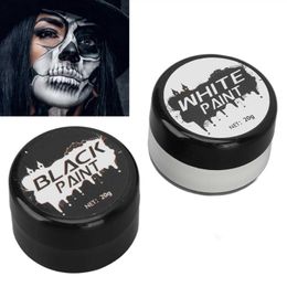 Body Paint Face Paint Halloween Face Painting Kit Black and White Highly Pigmented Face Body Paint for DIY Cosplay Theme Parties Face d240424