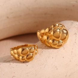 Cluster Rings Irregular Big And Small Cloud Tarnish Free Hypoallergenic 316L Stainless Steel Accessories 18K Gold Plated Jewelry