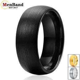 Rings MenBand Classics 6MM 8MM Wedding Bands Mens Womens Tungsten Carbide Rings Brushed Dome Band Comfort Fit Size 515