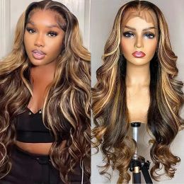 Wigs Synthetic Hair Wigs Honey Blonde Body Wave Wigs for Women Colored 180% Density Wig Pre Plucked Natural Hairline Wigs for Women