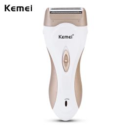 Shavers Kemei Rechargeable Electric Cordless Women Shaver Shaving Machine Scraping Hair Remover Lady Bikini Underarm Lip Hair Removal
