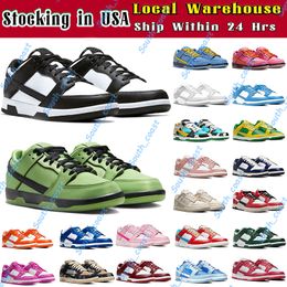 Tasarımcı Koşu Ayakkabıları Erkek Kadınlar Düz Spor ayakkabı alçak beyaz siyah panda yerel depo ayakkabı ABD'de üçlü pembe yeşilde ABD Dhgate erkek spor eğitmenleri gai