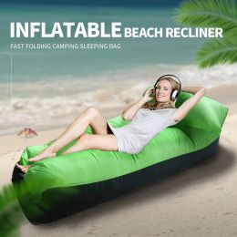 Mat Inflatable Beach Recliner, Fast Folding Camping Sleeping Bag, Waterproof Sofa Bag, Lazy Air Bag for Backpacking Camping Travel