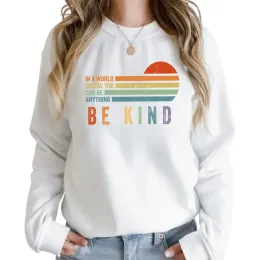 Polos Be Kind Sweatshirts Motivational Hoodie Shirt Teacher Gifts Be Kind Gift Kindness Tee Shirt Women Rainbow Inspirational Positive