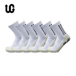 Socks 6Pairs/Lot UGUPGRADE New Sports Anti Slip Soccer Socks Cotton Football Men Grip Socks calcetas antideslizantes de futbol